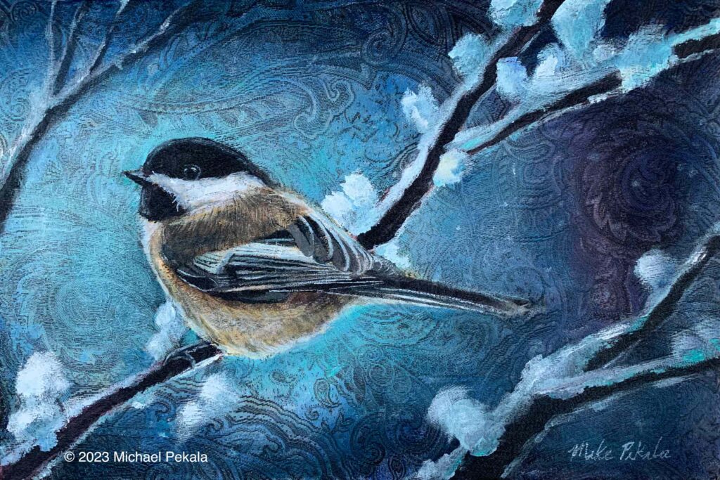 Chickadee in Snow