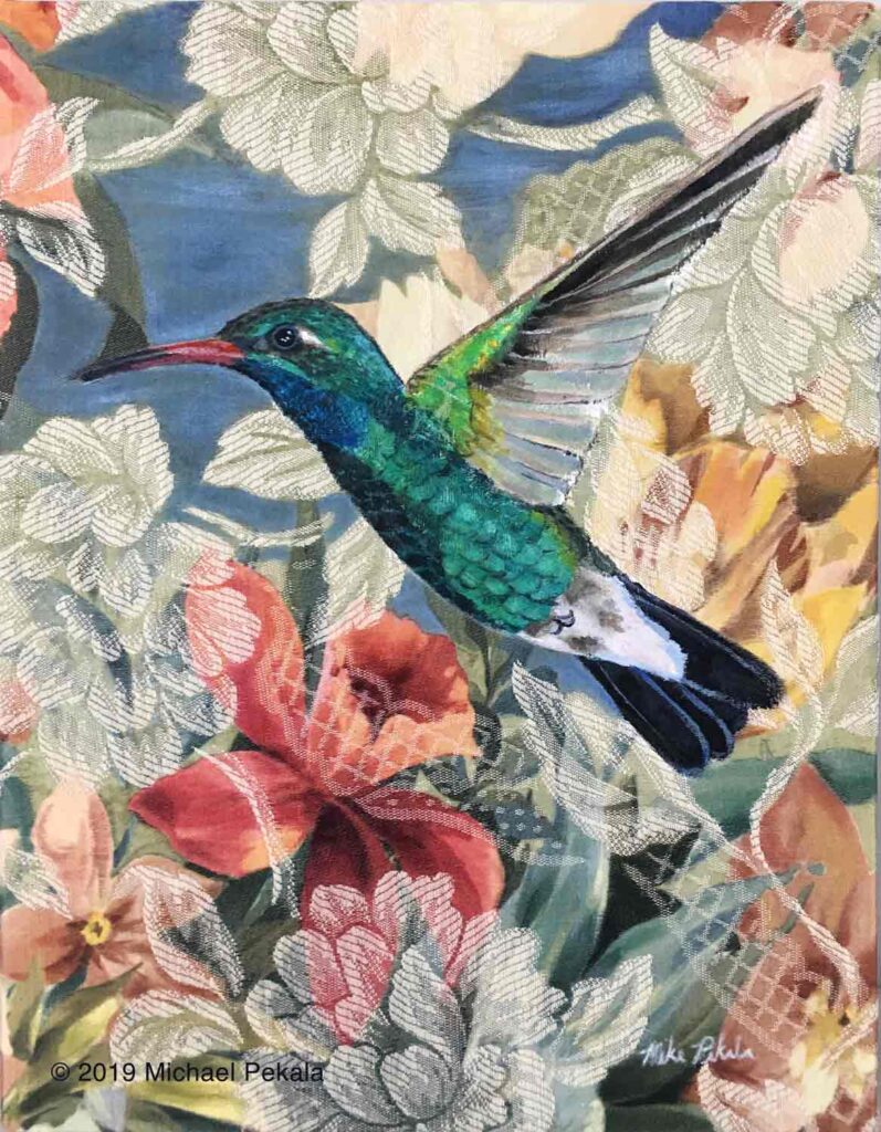 Hummingbird and Flowers #1