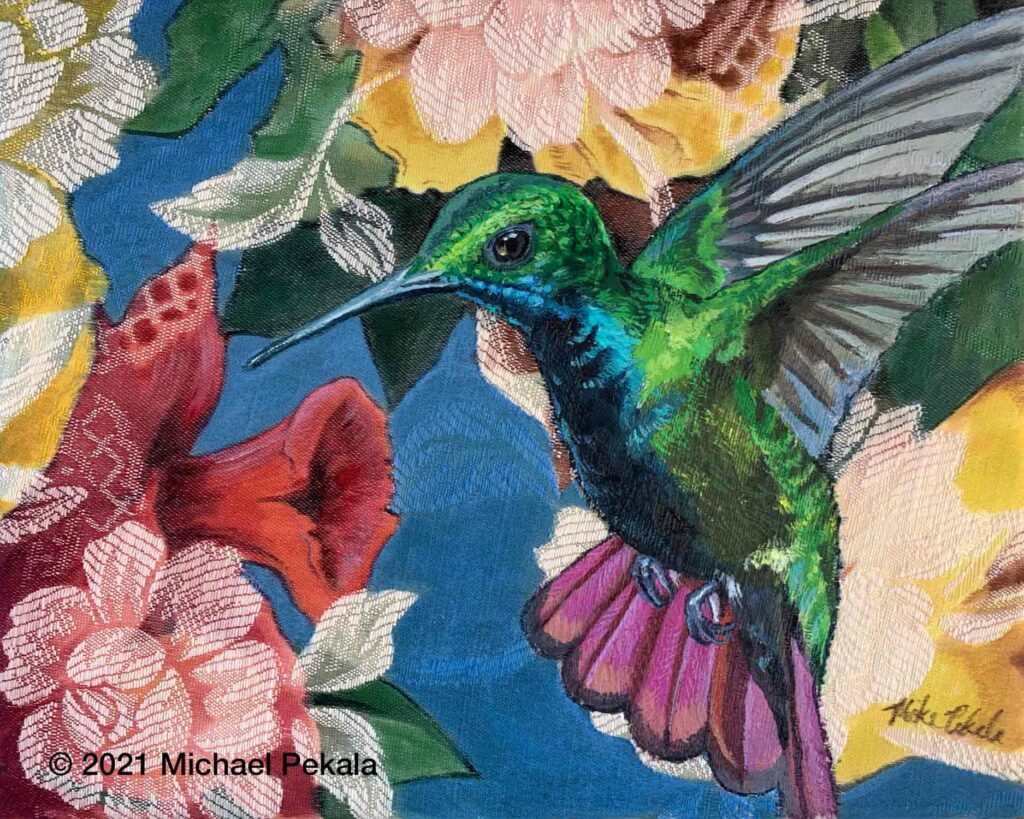 Hummingbird and Flowers #4