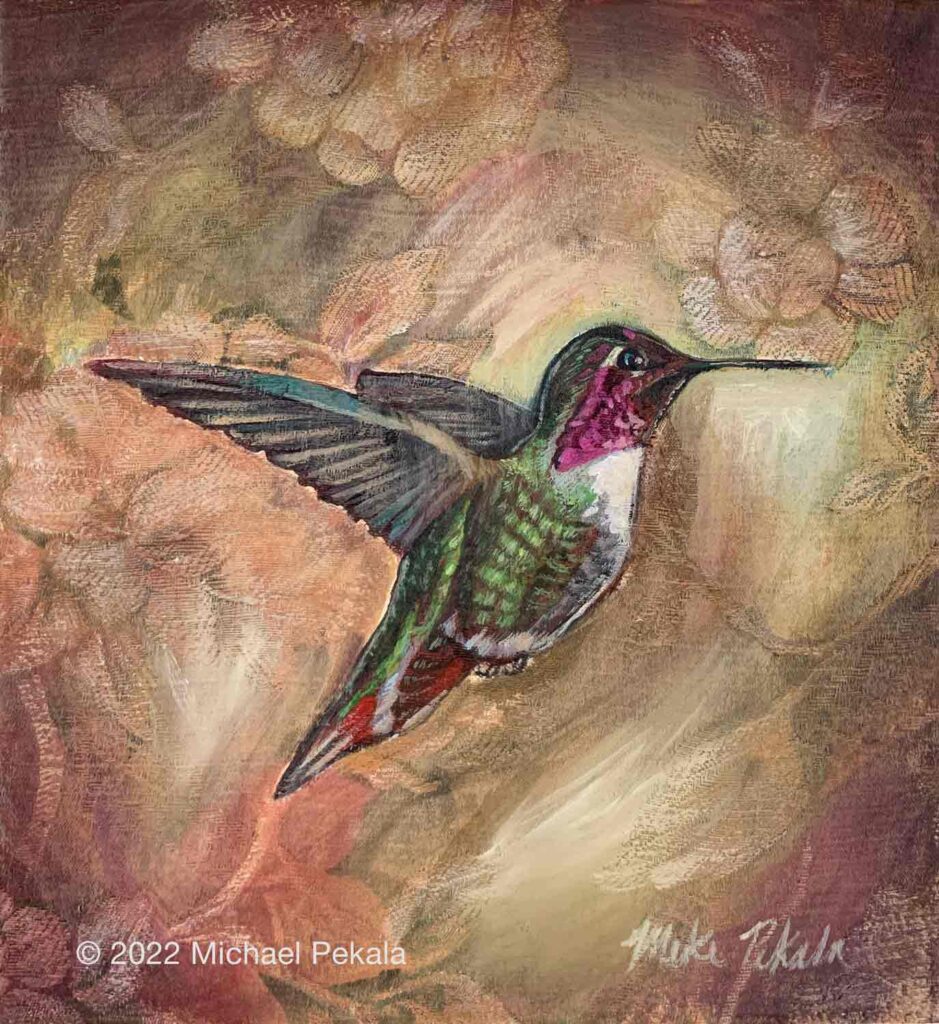 Hummingbird and Flowers #7