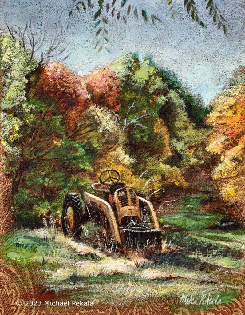 Reclamation tractor earth mover painting