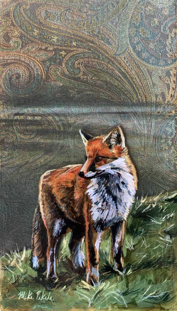 Fox in the Field Acrylic Painting