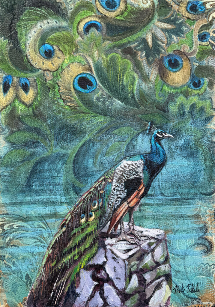 Peacock acrylic painting