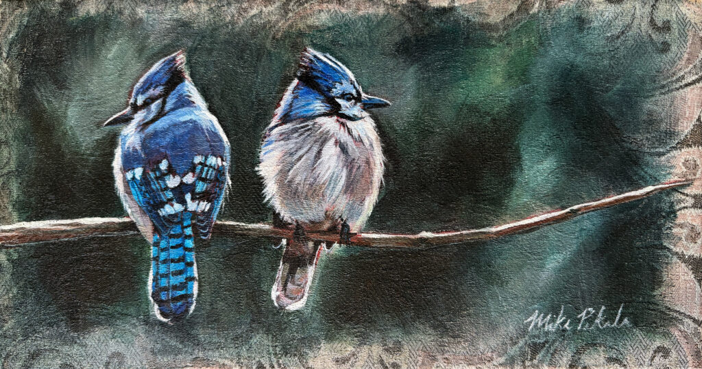 Blue Jays painting. Two Blue