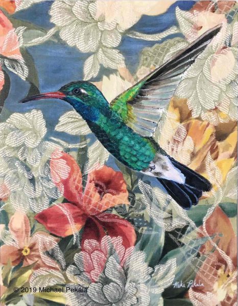 Hummingbird and Flowers #1