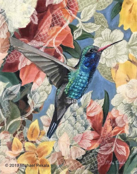 Hummingbird & Flowers #2