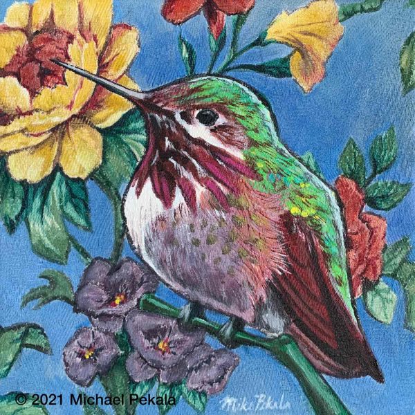 Hummingbird & Flowers #6