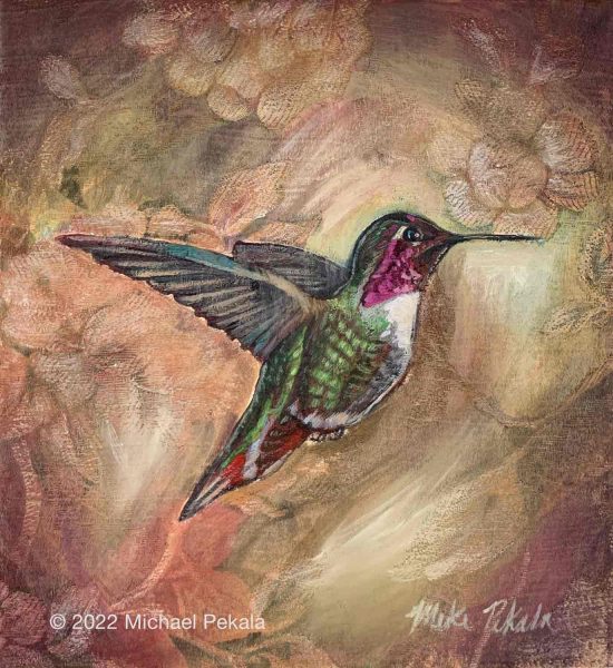 Hummingbird and Flowers #7